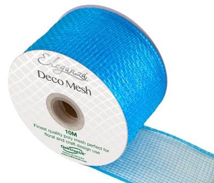 Eleganza Deco Mesh 63mm x 10m Turquoise No.55 - Organza / Fabric